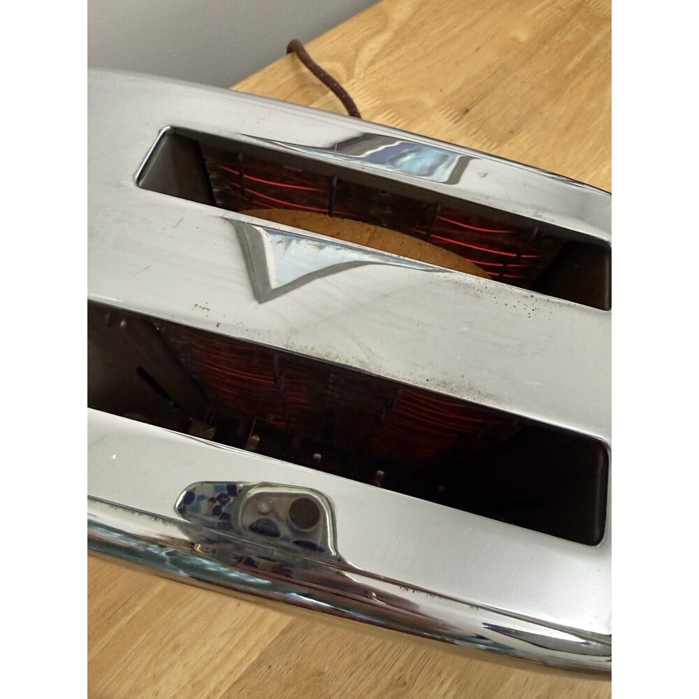 Toastmaster Super Deluxe Toaster Chrome Auto Pop Up MCM Vtg 1950s Works Well - Picture 3 of 14